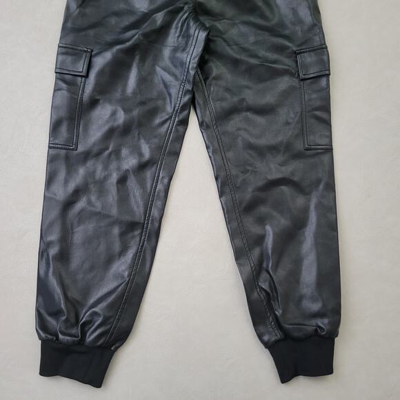 Cinq a Sept Giles Vegan Leather Cargo Joggers Pants Women's Small High Rise - Picture 2 of 9